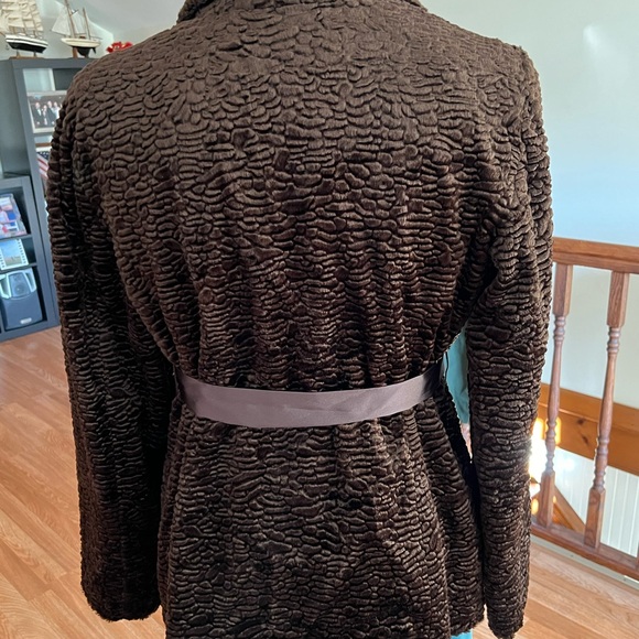 Per owned INC faux fur coat in brown - Picture 2 of 5